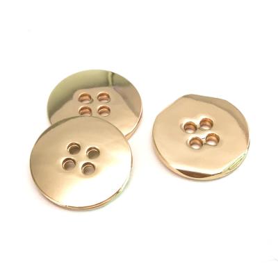 China New Design Garment Accessories Dry Cleaning 4 Holes Metal Decorative Gold Sewing Buttons For Coat for sale