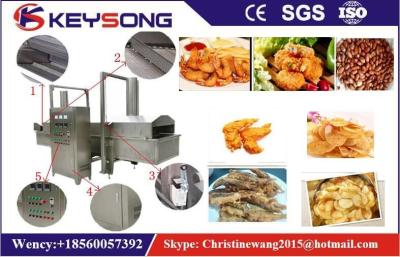 China Industrial Continuous Belt Food Frying Machine 380v 57KW For Burgle Chips for sale