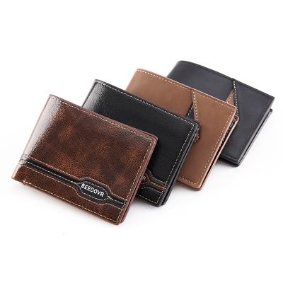 China New Hot Selling Men's Wallet Multi Position Hot Selling Men's Short Wallet Korean Youth Men's Wallet Trend Horizontal Card Bundle Purse for sale