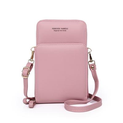 China Waterproof Kawaii Launched Jelly Small Coins Slots PU Leather Credit Card Holder Mobile Phone Cross - Body Shoulder Bag for sale