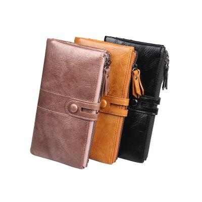 China New Korean version of the large capacity 2020 wholesale waterproof double wallet long wallet ladies wallet for sale