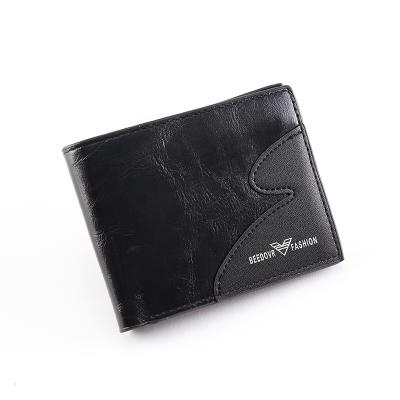 China Vintage Multi Position Card Wallet Mens Genuine Leather Short Men Multi-Card Bitten Card Holder Retro Clutch Wallets Clip Threefold Wallet for sale