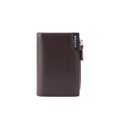 China RFID Fashion Brand Men Luxury Leather Wallet with Purses Small Money Zipper Bag Dollar Slim Purse Money Clip Wallet for sale