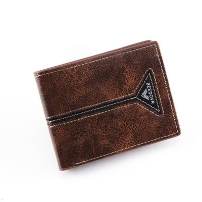 China 2021NEW Men PU Leather Multi Coin Purse Wallet Men Mini Card Holder Chain Male Small Wallet Pocket for sale