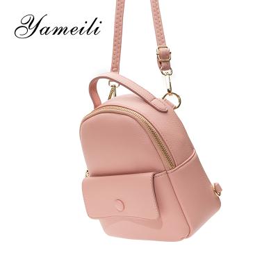 China 2021 Hot Selling Women's Fashion Backpack PU Lychee Pink Schoolbag Women's Messenger Bag Waterproof for sale