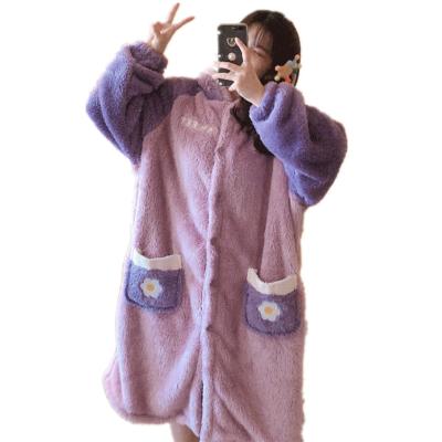 China Breathable nightgown girl autumn and winter candy student thickened home clothes lovely cartoon pajamas for sale