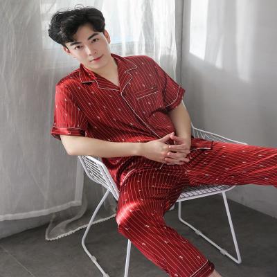 China 2019 Wholesale Hot-selling men's silk suit home breathable men's sleepwear for sale