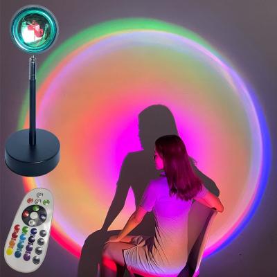 China 2021 Nordic Multicolor Sunset Lamp Halo Light Halo Lamp Modern 360 Colors Oval 16 Remote Usb Table Bedroom Lamp Aunus RGB Usb Only for sale