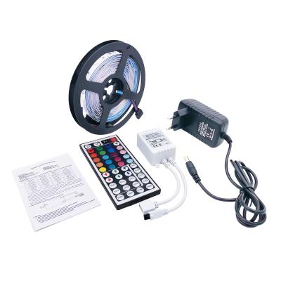 China Hot sale 5M LANDSCAPE 5050 12V RGB led strip lights with 44 IR key remote and power adapter for sale