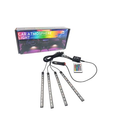 China Car Atmosphere Light Multicolor Remote Control Music Atmosphere RGB Car Interior LED Strip Lights for sale