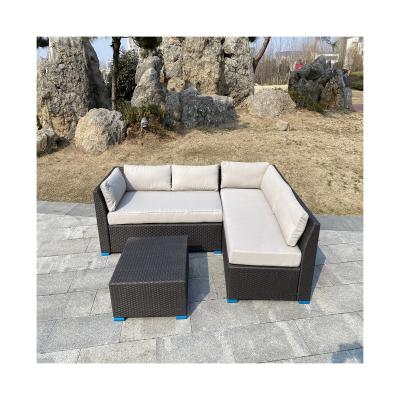 China Cheap Modern Garden Corner Sofa Set With Side Table Three Piece Modern Furniture for sale