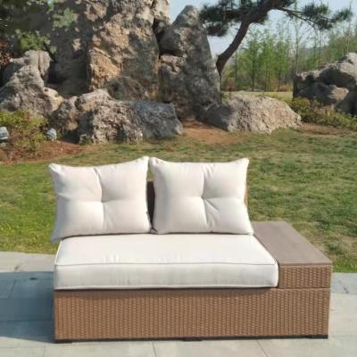 China Modern Steel Outdoor Rattan Chair Sofa Set Wholesale 4pcs Leisure Corner Garden Wicker Material Product for sale