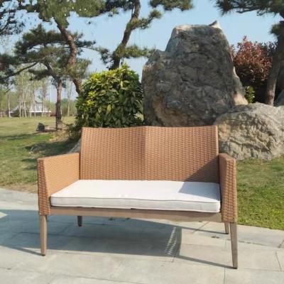 China Durable Durable Rattan Sofa Courtyard Single Double Seat Modern Four Piece Set Woven Steel Frame for sale