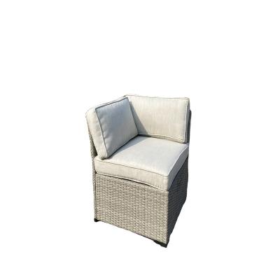 China Modern Furniture Set of Gray High Quality Rattan Corner Sofa Outdoor Coffee Table Combination for sale