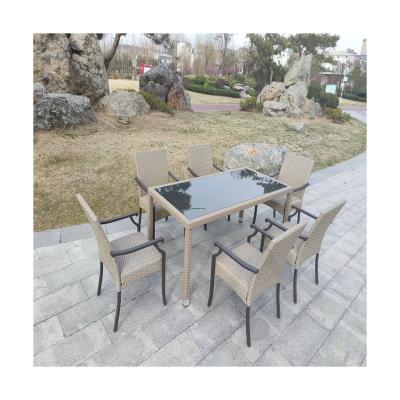 China Modern Villa Garden Outdoor Terrace Modern Rattan Seven Piece Style Sofa Set for sale