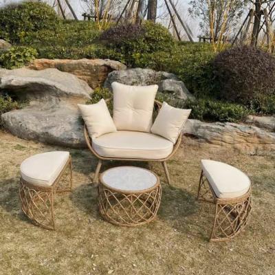 China Modern Simple Conversation Patio Set Combination Four-piece Set Small Apartment Rattan Home Sofa for sale