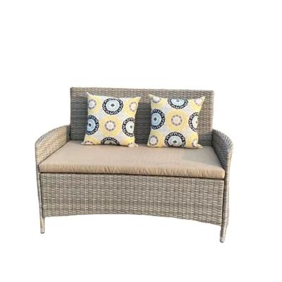 China Modern Outdoor Modern Rattan Chair Frame Sofa Seat Customized Logo Steel Material Wicker Four Piece Set for sale