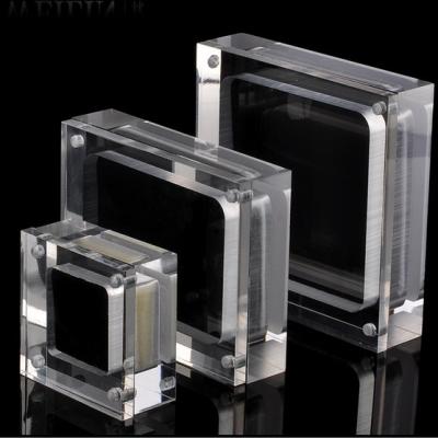 China Exquisite Luxury Customized Laser Engrave Clear Acrylic Logo Square Storage Cube Box Large Custom High Quality for sale