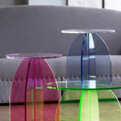 China Nordic transparent clear acrylic perspex square storage style side coffee table metal convertible for sale