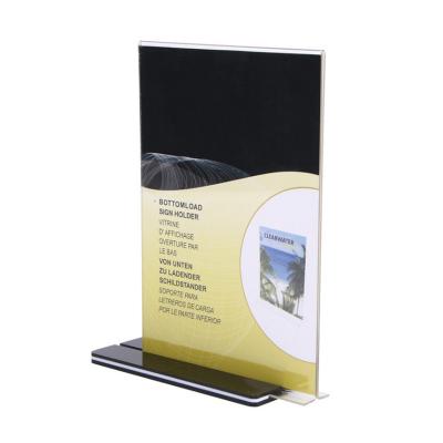 China Exquisite Candle Customized Modern Restaurant Menu Sign Base Card Acrylic A5 Brochure Magazine Holder for sale