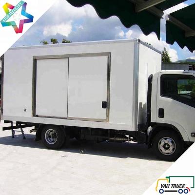 China ColdKing single cabin sliding side door 4.3m length dry cargo van truck for sale