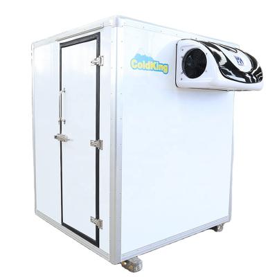 China Small Food Sandwich Panel ColdKing 1.6m FRP Hotels Reefer Trailer Mobile Storage Cold Room Storage Box -20C for sale