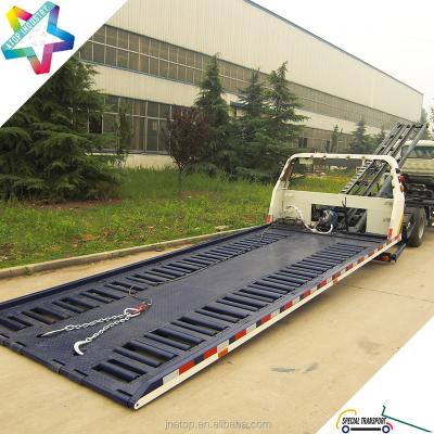 China Full Flatbed 12 Degree Low Angle Low Angle Stream Roll-Up Loader Single Cab With Land For Loading And Unloading Low Bed Flat Tow Truck for sale