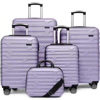 China Travel 5 Piece Set Expandable Luggage Sets Pullout Suitcases With Spinner Wheels, Hard Shell Carry On Set for sale