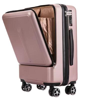 China ABS TSA Combination Lock Traveling Bags Integrated Leather Luggage Trolley Suitcase for sale