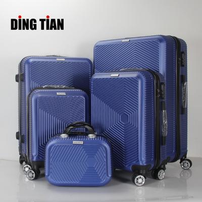 China ABS 2022 Custom Design Suitcase With Left Front Pocket USB Travel Bag PC Filling Luggage With Front Pocket for sale