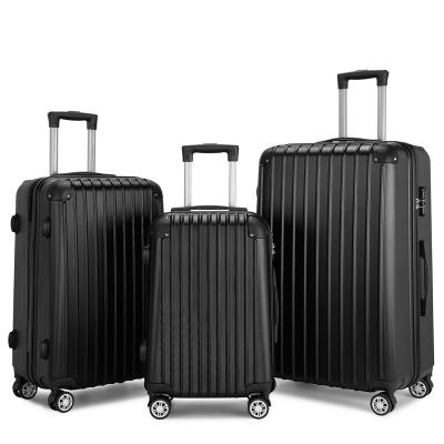 China School\Travel\etc hot seller background factory price 3 Pieces Trolley Luggage Travel ABS Sets Carry On Suitcase Travel Style Luggage Bag Set for sale