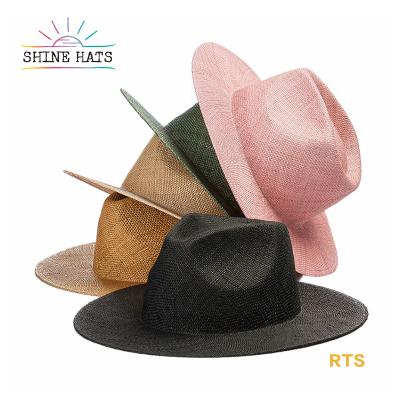 China 2022 Sun Character Vintage Panama Straw Hats Custom Women Ladies Sombreros Woman Beach Hat Luxury Handmade Wide Brim Wholesale Free Shipping for sale