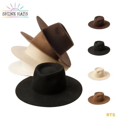 China Fashion Barred Hat Women Wholesale Fadora Wool Wide Fieltro Sombrero ODM Shinehats Overflow Custom Women Fedora Hat Felt Panama Ladies for sale