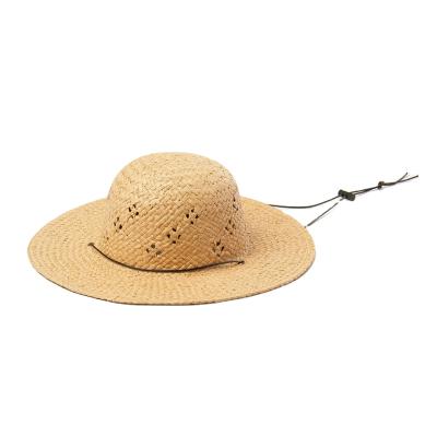 China 2021 Character New Design Hollowed Out Rustic Style Straw Bucket Hat Summer Beach Wide Brim Kids Straw Hats Manufacturer for sale