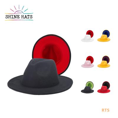 China Shinehats 7 Cm OEM Chapel Hat Chapel Wool 100% Striped Tone Brim Red Bottom Hats On Sale for sale