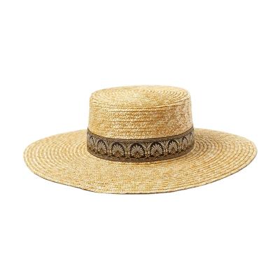 China OEM Mexican Soft Custom Embroidery Beach Hats Sun Character Shinehats Sombrero Ribbon Knitting Ribbon Women For Women Summer Wide 57cm Brim for sale