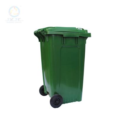 China 240 Liter Sustainable Outdoor Recycled Plastic Foot Pedal Bin Green Waste Bin for sale