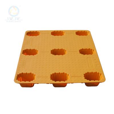 China BHL-1111 10kg single faced stackable feet nine blow molding HDPE plastic pallet with cheap price for sale