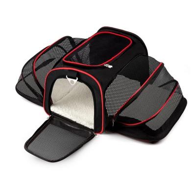 China Travel Bag for Cat Carrier Soft Pad Car Bilateral Dog Pet Carrier Expansion Easy Carry Pet Bag Travel Dog Bag for sale