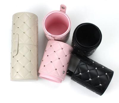 China Wholesale PU Leather Makeup Storage Travel Makeup Brushes Case Cosmetic Brush Bag Organizer Pen Holder Storage Empty Holder for sale