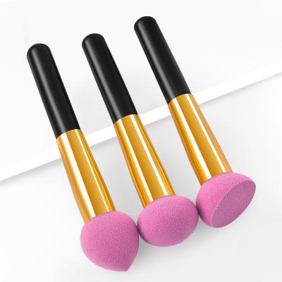 China Silky Soft Makeup Sponge Brush With Handle Cosmetic Face Concealer Blows For Liquid Foundation Creams Eyeshadow Makeup Sponges for sale