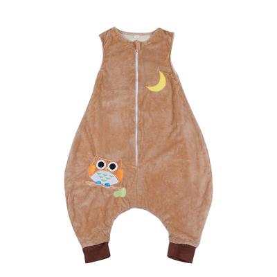 China Breathable Warm Fleece Cartoon Print Sleeve Pajamas Set Organic Cotton Baby Pajamas Kids for sale