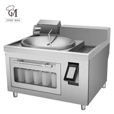 China Commercial type fully intelligent vegetable processing plant electric control pot stir-fry cooking machine for sale