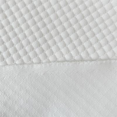 China Single Side Small Square Mattress Fabric Plain Stretch Jacquard Polyester Fabric for sale