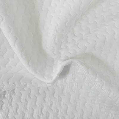 China Thick Short Stretch Grain Wavy Profile Polyester Mattress Fabric for sale