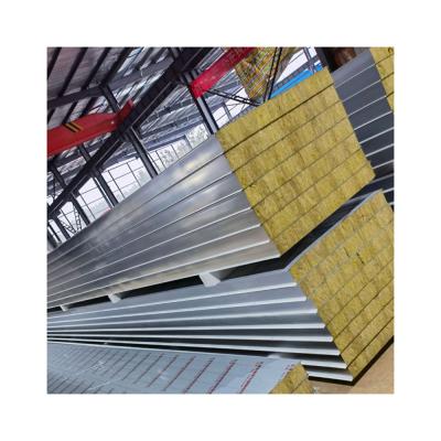 China 950mm 1000mm 1150mm wholesale price multiple works modern high quality metal rock wool sandwich panel panel for sale