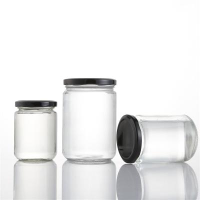 China 100ml 200ml 300ml 400ml Stock Sealed High Quality Clear Borosilicate Glass Round Jar Food Jar Glass Jar With Lid for sale