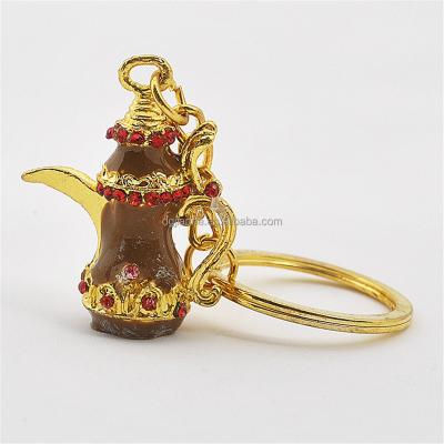 China Factory price gold aladdin lamp zinc alloy key chain for dubai for sale