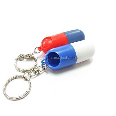 China Good Price Travel Pill Box Capsule Plastic Key Chain for sale