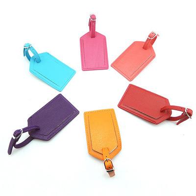 China Custom Logo PU Metal Clasp Red Leather Luggage Tag Rubber Good Quality for sale